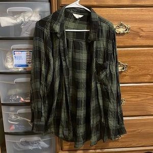 Grey and black Flannel. Size 1x (16w-18w)